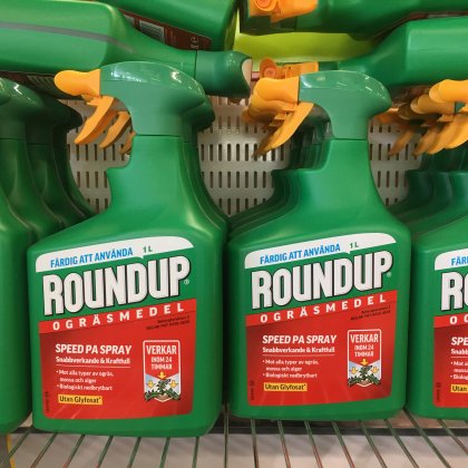 Bottles of Roundup herbicide
